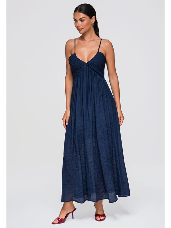 Ombre Ombre Sukienka codzienna OW-DLR-E0009 Granatowy Loose Fit