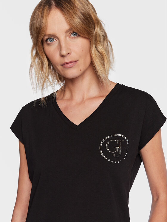 Gaudi Gaudi T-särk 311BD64056 Must Regular Fit