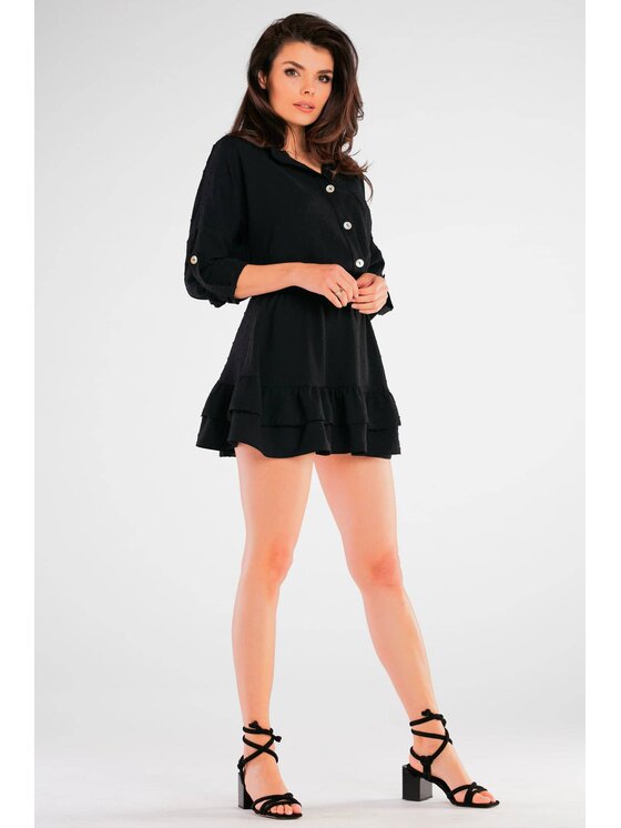 Awama Awama Koszula A425 Czarny Basic Fit