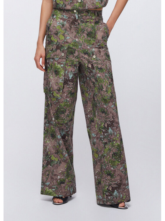 Liu Jo Liu Jo Spodnie materiałowe WA6125T433AP9360 Zielony Loose Fit