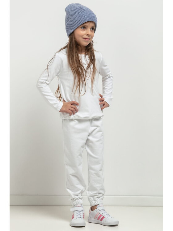 Dziecięce Spodnie dresowe Tessita, Rozmiar 140, Białe, SPODNIE MMD38/1/128