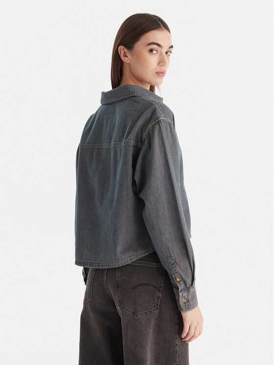 Guess Jeans Guess Jeans džinsiniai marškiniai W5BH0D D5M8E Mėlyna Relaxed Fit