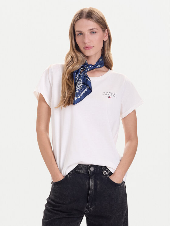 Tommy Hilfiger Tommy Hilfiger T-Shirt UW0UW04525 Beżowy Relaxed Fit