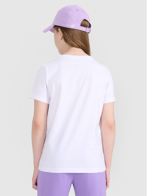 4F 4F T-Shirt BASIC+ Biały Regular Fit