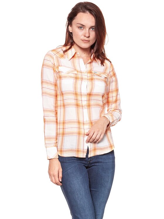 Wrangler Wrangler Camicia WESTERN Arancione Regular Fit