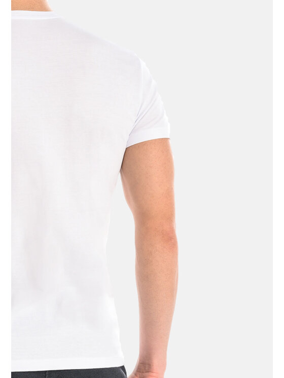 Teyli Teyli T-Shirt męski bawełniany Dany Biały Classic Fit
