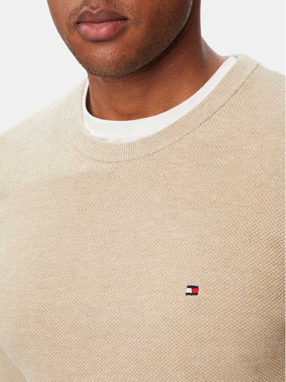 Tommy Hilfiger Tommy Hilfiger Sweter Essential MW0MW36347 Beżowy jasny Regular Fit