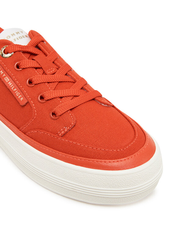 Tommy Hilfiger Tommy Hilfiger Sneakersy Essential Vulc Textile Sneaker FW0FW08323 Pomarańczowy