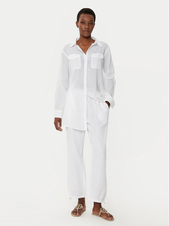 LAUREN RALPH LAUREN LAUREN RALPH LAUREN Szövet nadrág 20417190 Fehér Regular Fit
