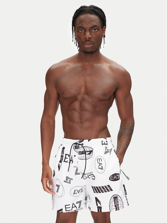 EA7 Emporio Armani EA7 Emporio Armani Шорти для плавання 7M000520 AF13069 F0043 Білий Regular Fit