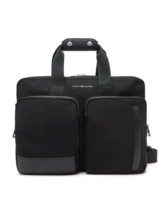Geantă pentru laptop Tommy Hilfiger Th Business Nylon Computer Bag AM0AM13191 Negru