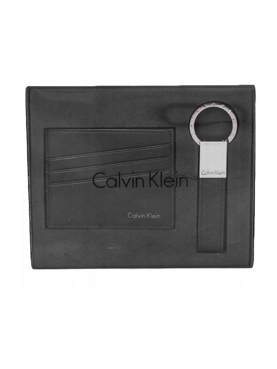 Calvin Klein Etui na karty kredytowe ZESTAW MĘSKI CARD HOLDER I BRELOK  Czarny