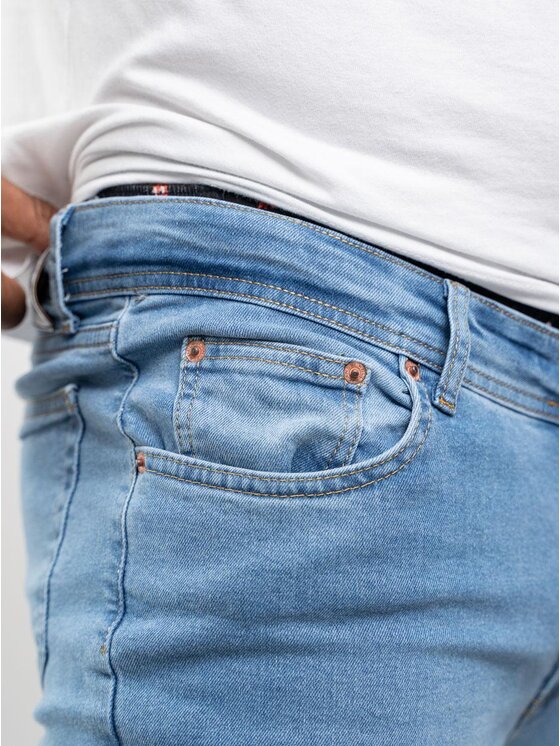 Croll Croll Jeansy Spodnie Jeansowe Croll Basic Mustache Slim 6356 Jasno Niebieskie 36 Niebieski Slim Fit