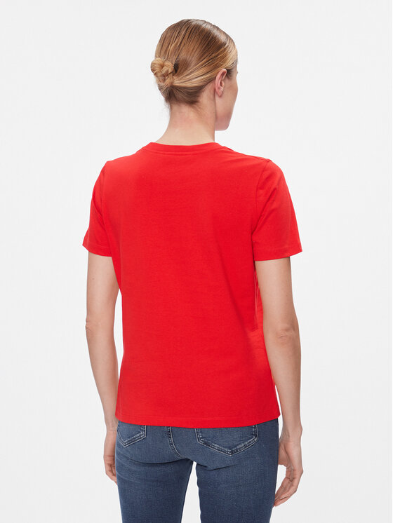 Tommy Hilfiger Tommy Hilfiger Marškinėliai Reg Crest C-Nk Tee Ss WW0WW41058 Raudona Regular Fit