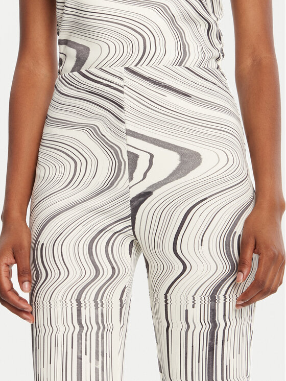 Desigual Desigual Pantaloni di tessuto Chiara 25WWPK02 Écru Flare Fit