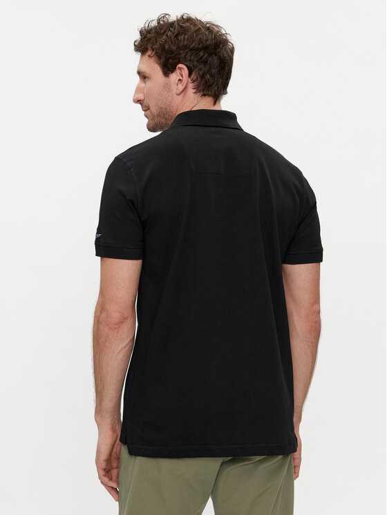 Aeronautica Militare Aeronautica Militare Тениска с яка и копчета 241PO1762P192 Черен Regular Fit