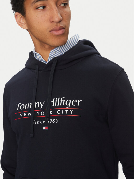 Tommy Hilfiger Tommy Hilfiger Pulóver Center Stack MW0MW38672 Sötétkék Regular Fit