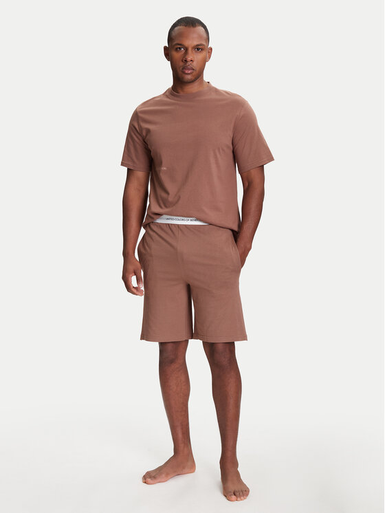 United Colors Of Benetton United Colors Of Benetton Kratke pidžama hlače 30964900D Bež Regular Fit