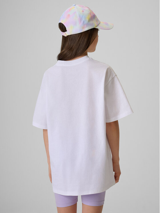 4F 4F T-Shirt SUMMER SPLASH Biały Loose Fit