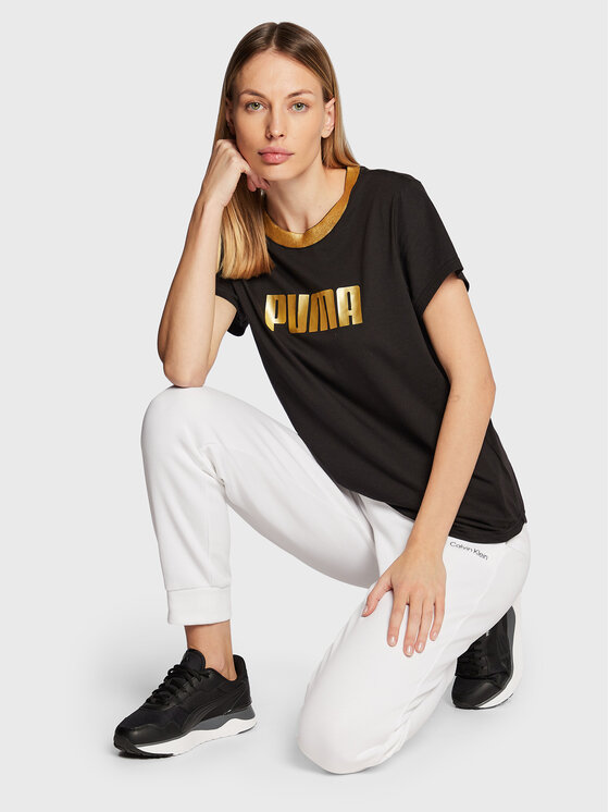 Puma Puma T-Shirt Deco Glam 522381 Czarny Regular Fit