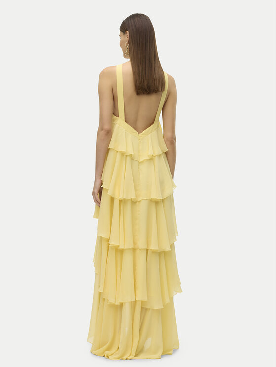 Vero Moda Vero Moda Večerna obleka Felicia 10295237 Rumena Slim Fit