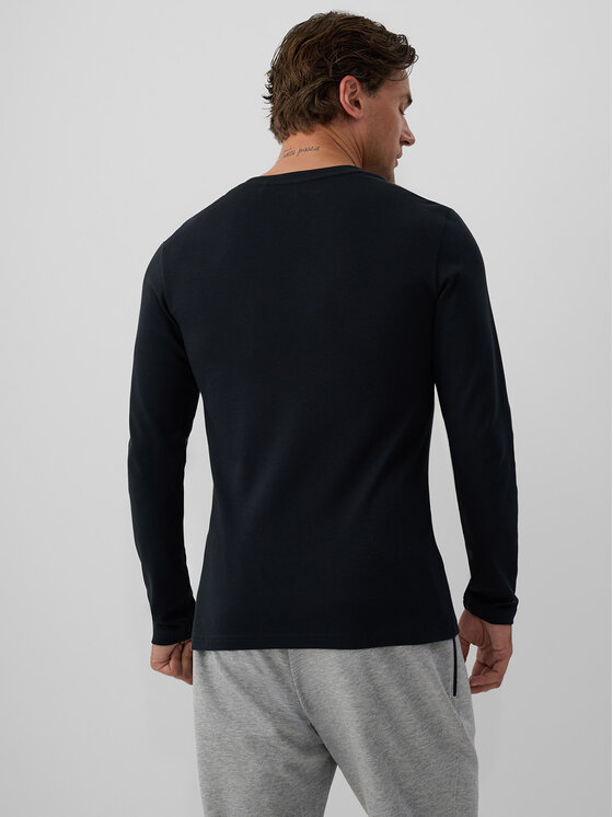 4F 4F Longsleeve ESSENTIAL Szary ciemny Slim Fit