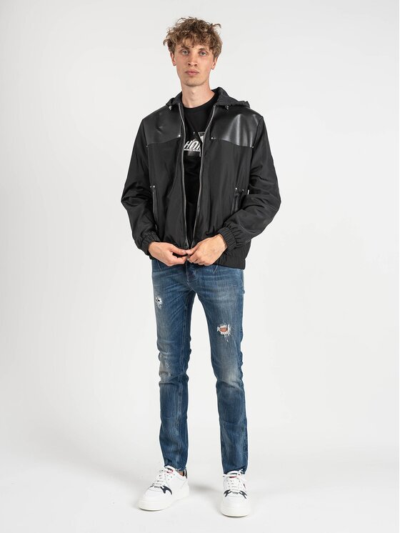 Les Hommes Les Hommes Μπουφάν μεταβατικό LLO311-250L | Windbreaker Jacket Μαύρο Regular Fit