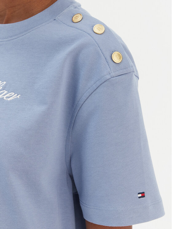 Tommy Hilfiger Tommy Hilfiger Póló Script WW0WW47819 Kék Regular Fit