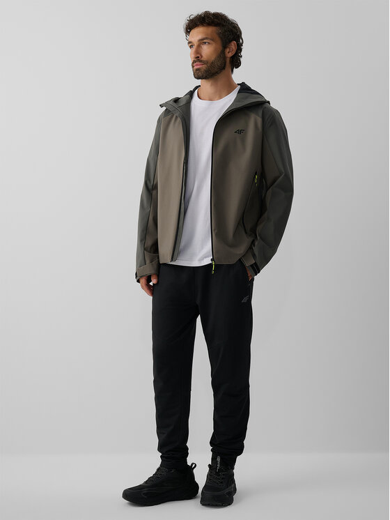 4F 4F Kurtka przejściowa URBAN COMMUTER Khaki Regular Fit