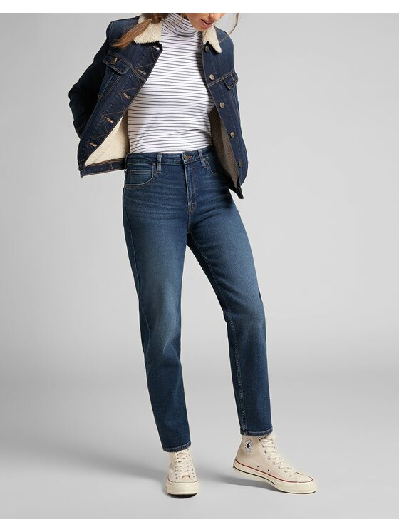 Lee Lee Kurtka damska SHERPA RIDER Niebieski Slim Fit