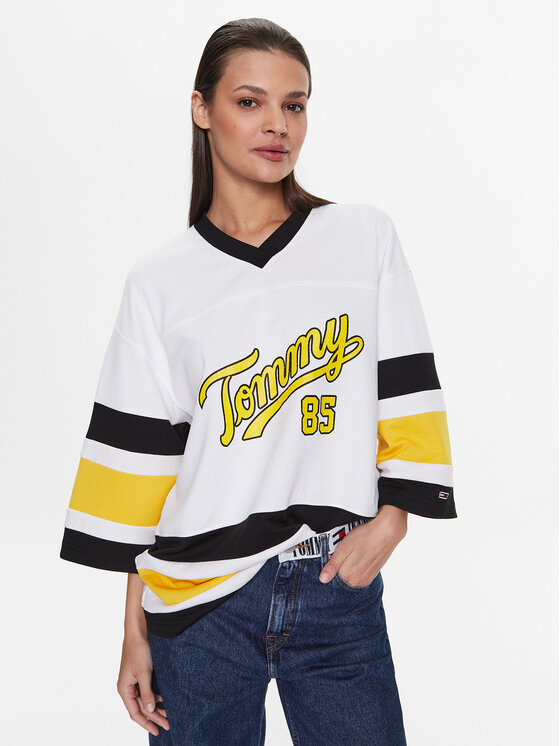 Tommy Jeans Tommy Jeans Majica Collegiate 85 DW0DW14862 Bijela Oversize