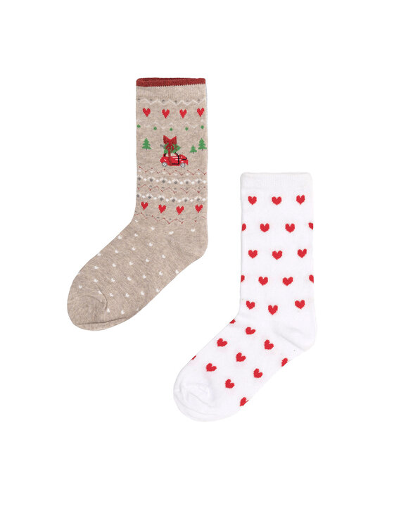 Jenny Fairy Jenny Fairy 2er-Set hohe Damensocken 4WB-004-AW23 (2-pack) Bunt
