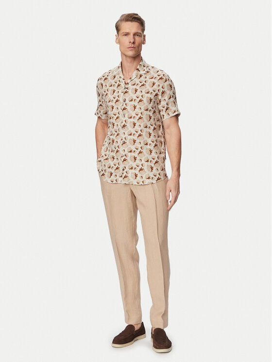 Bugatti Bugatti Srajca 9253-18908E Svetlo bež Regular Fit