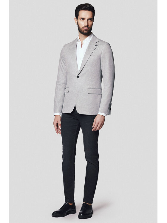 Lancerto Lancerto Marynarka Cesena MA131224000005 Szary Slim Fit