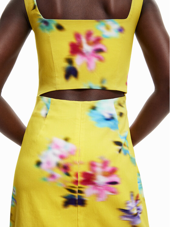 Desigual Desigual Ljetna haljina 23SWVW51 Žuta Slim Fit