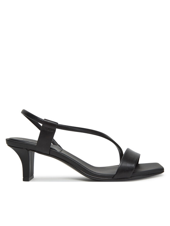 Sandale Calvin Klein Heel Sandal 50 Squared Lth HW0HW02534 Negru