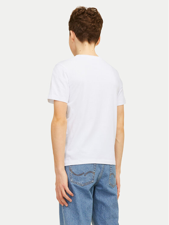 Jack & Jones Junior Jack & Jones Junior T-Shirt Logo 12258877 Biały Regular Fit