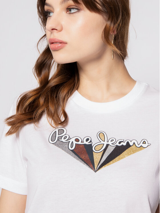 Pepe Jeans Pepe Jeans Tričko Brioni PL504438 Biela Regular Fit