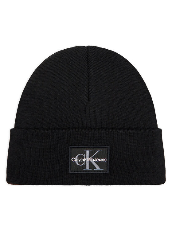 Calvin Klein Jeans Cepure Mono Logo Patch Beanie K50K512148 Melns