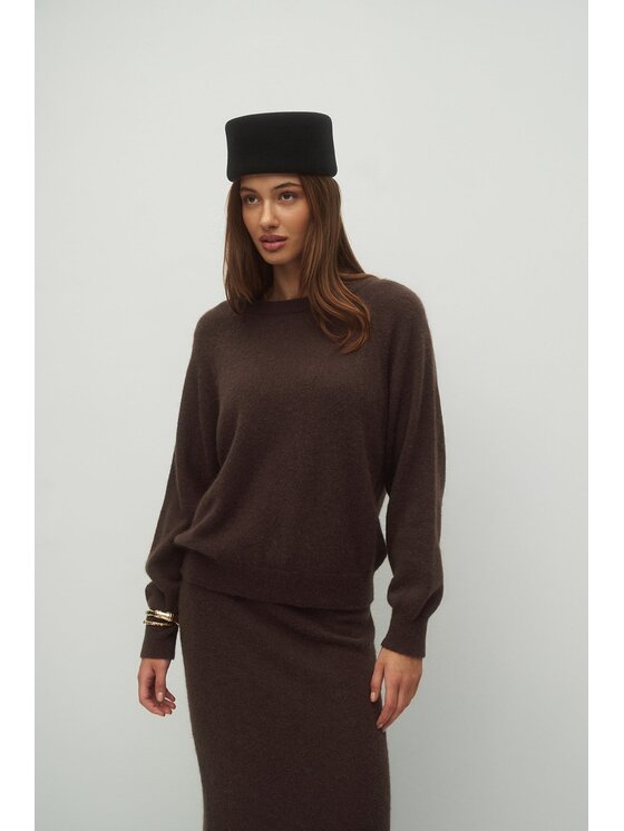 Le Collet Le Collet Sweter AVILA Brązowy Oversize