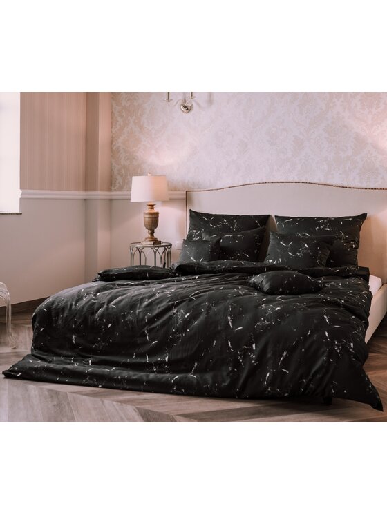 KIMO KIMO Komplet pościeli BLACK MARBLE Czarny