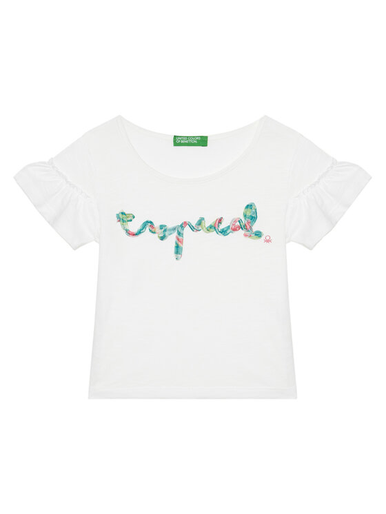 United Colors Of Benetton T-Shirt 38V4G10JI Biały Regular Fit