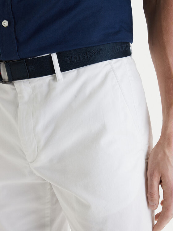 Tommy Hilfiger Tommy Hilfiger Komplet szorty i pasek Denton MW0MW42349 Biały Slim Fit