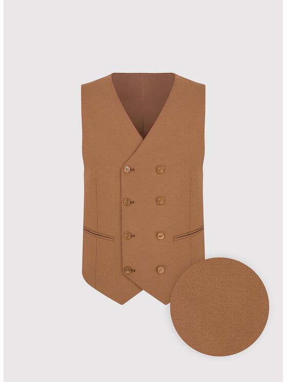 Pako Lorente Pako Lorente Kamizelka garniturowa P25WF-8X-008 Miedziany Slim Fit