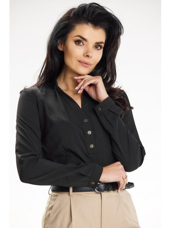 Awama Awama Koszula A649 Czarny Basic Fit