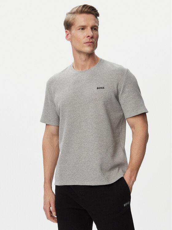 BOSS BOSS Тишърт Waffle 50535891 Сив Regular Fit