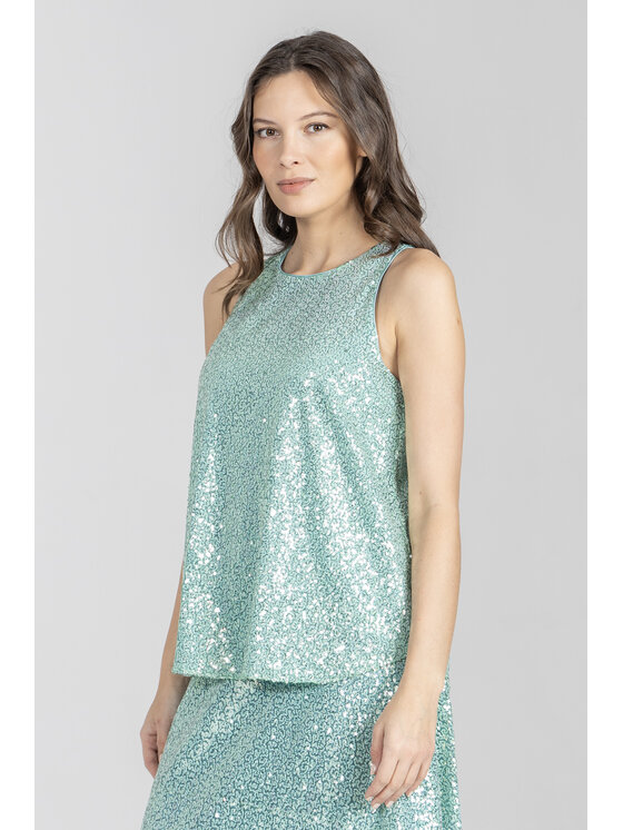 Deni Cler Milano Deni Cler Milano Top W-DC-0003-F2-G9-43-1 Zielony Regular Fit