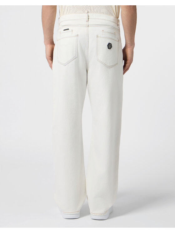 PHILIPP PLEIN PHILIPP PLEIN Jeansy 30582 Biały Loose Fit