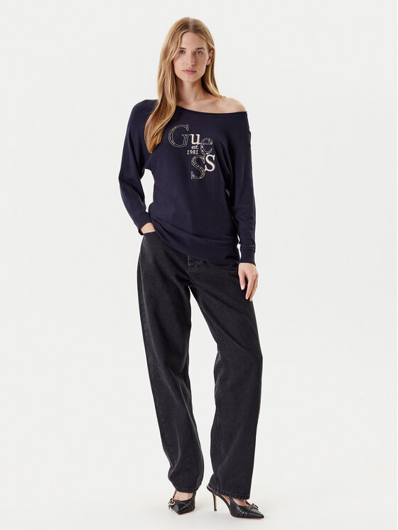 Guess Guess Sweater W5YR22 Z2NQ2 Sötétkék Regular Fit