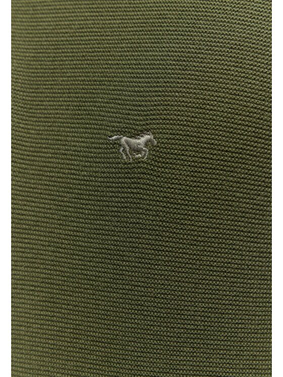 Mustang Mustang Sweter Everett Zielony Regular Fit